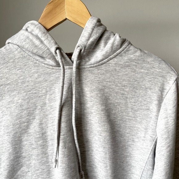 Garage Grey Cut-off Cropped Fleece Hoodie - Picture 2 of 5